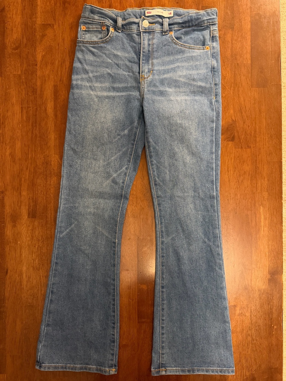Levi’s 726 Flare Jeans Girls Size 14 Light Wash Adjustable Waist
